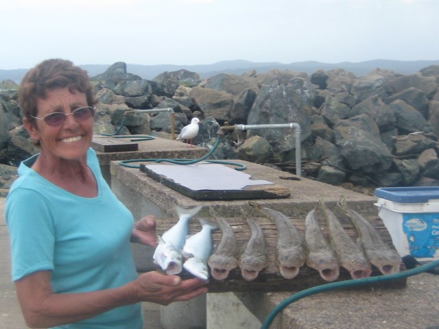 Mum with a good catch of flathead and taylor