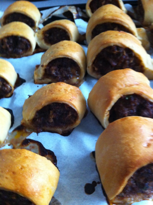 Cooked Venison sausage rolls